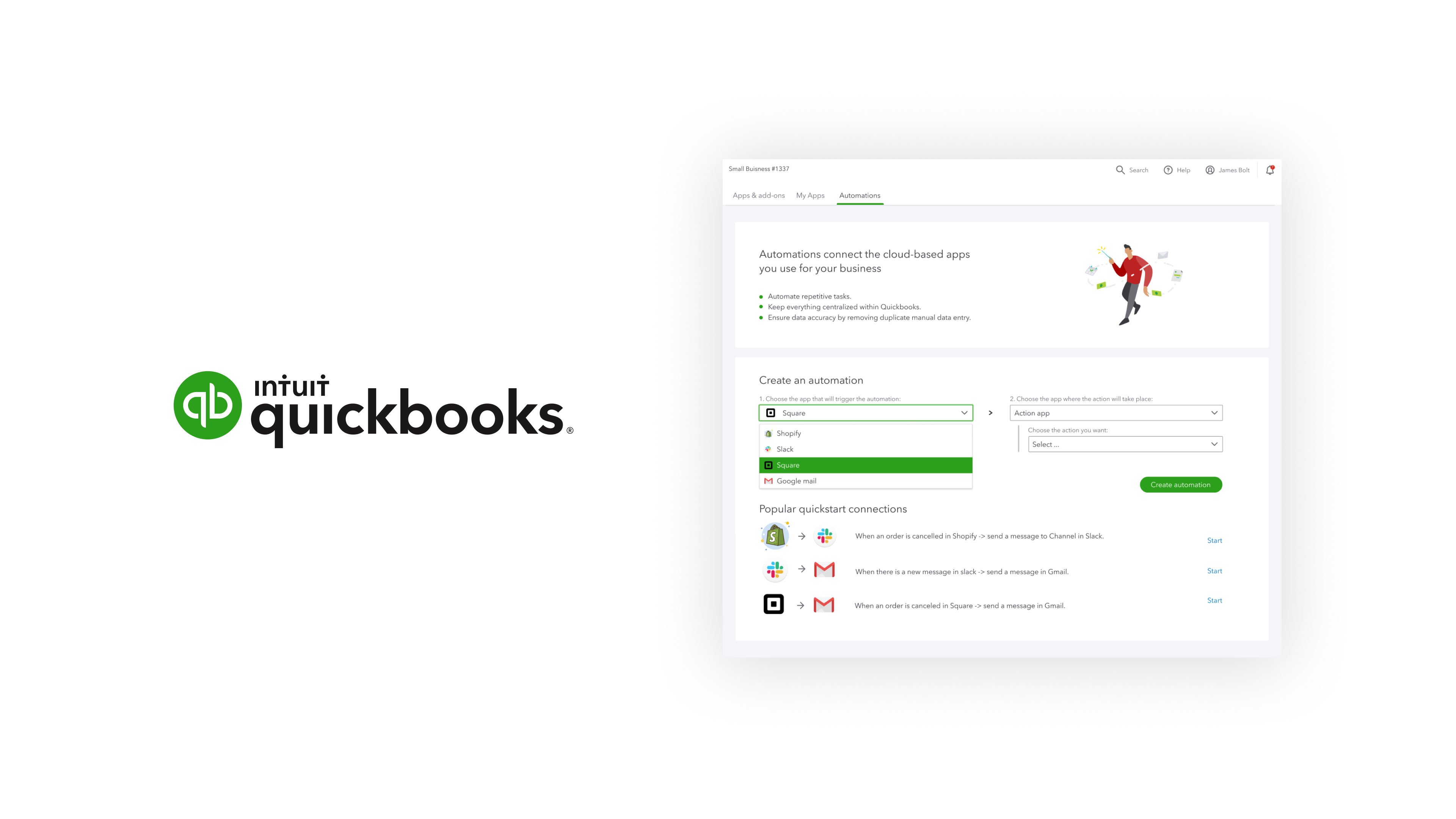 Intuit QuickBooks AppConnect interface for small business retail solutions