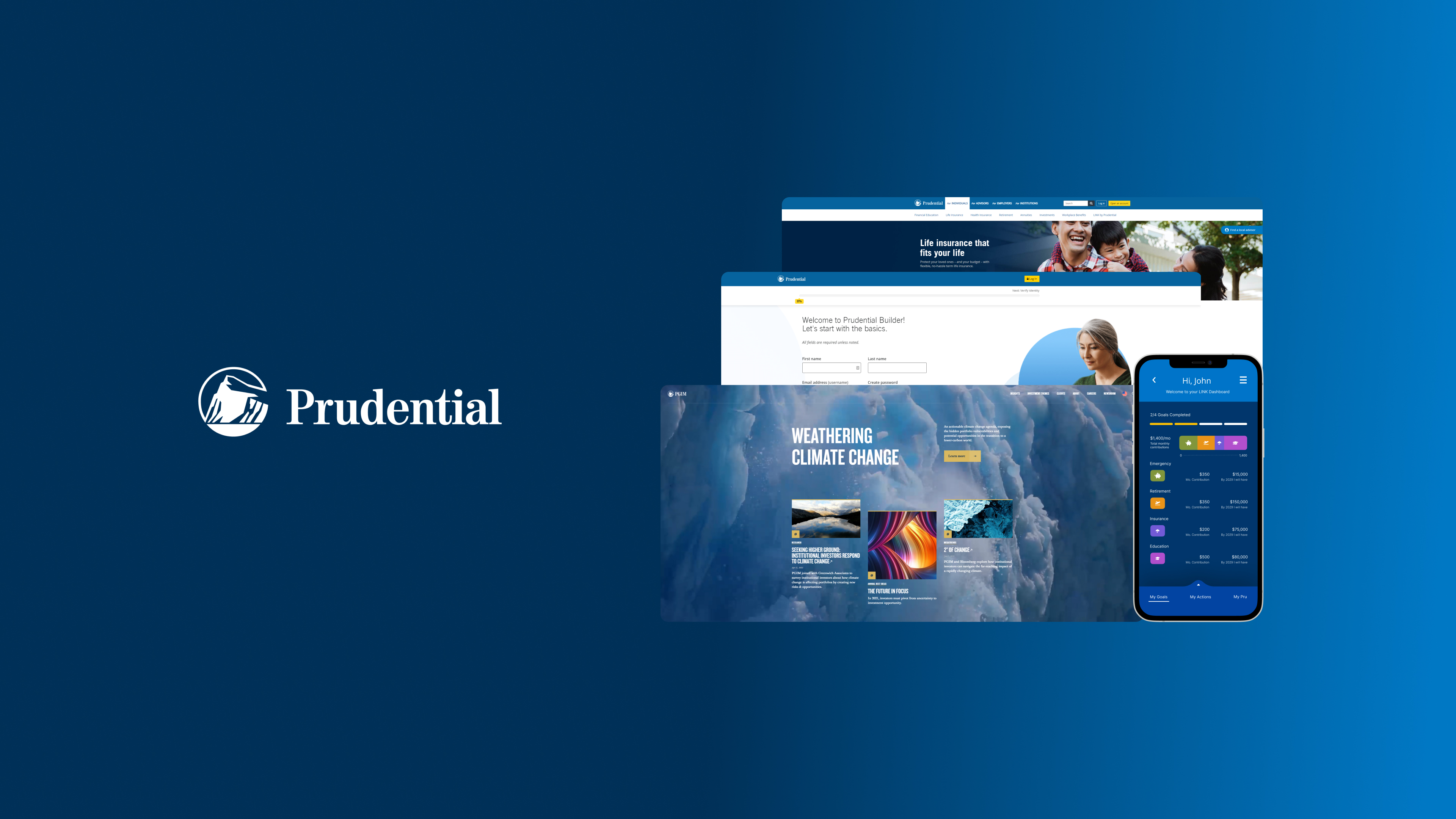 Prudential PGIM financial services design work showcasing enterprise solutions
