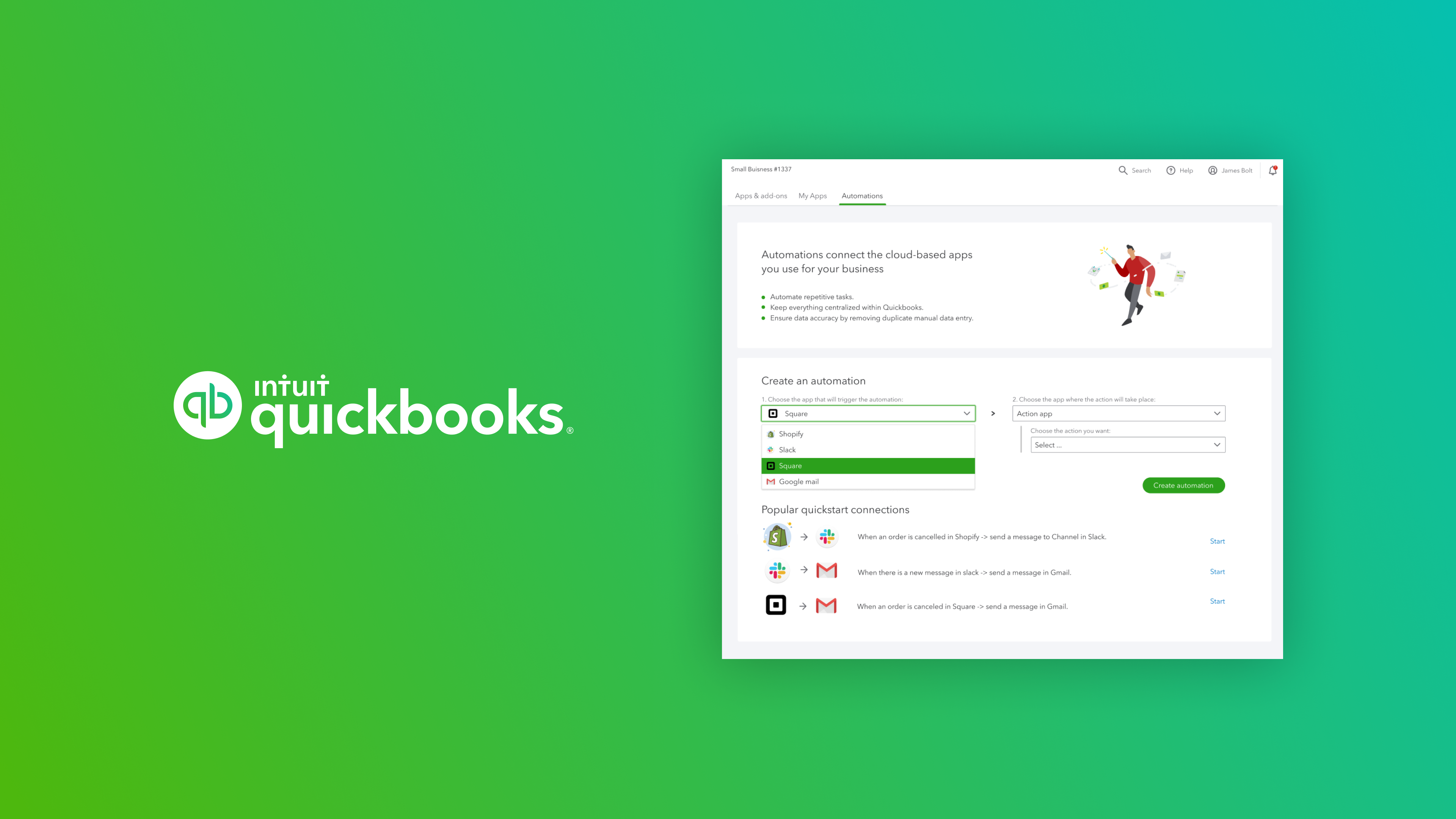 Intuit QuickBooks case study banner showing small business retail solutions